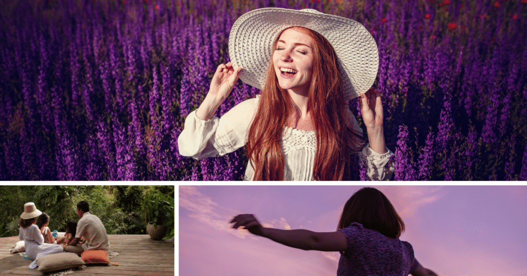 moody autumn night palette, autumn colors, fall colors, field, women, hat, family